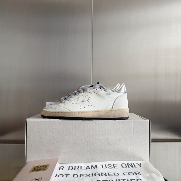 Golden Goose Men's White Sparkling Rhinestone Dirty Shoes - Picture 5 of 7